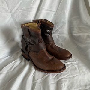 Redhawk Boot Co. Women's CARA Leather Short Ankle Boots Size 9 BROWN